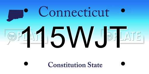 115WJT Connecticut License Plate