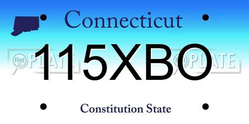 115XBO Connecticut License Plate