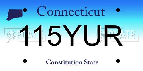 115YUR Connecticut License Plate
