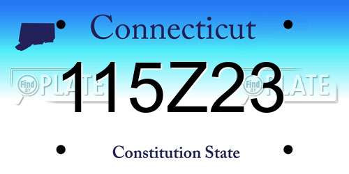 115Z23 Connecticut License Plate