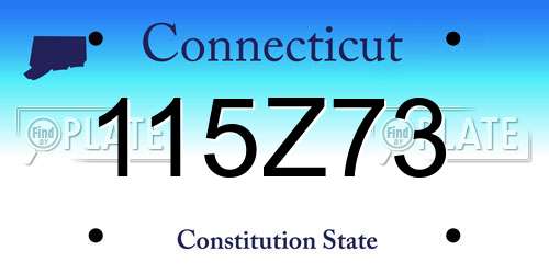 115Z73 Connecticut License Plate