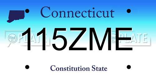 115ZME Connecticut License Plate