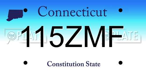 115ZMF Connecticut License Plate