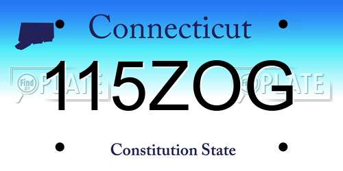 115ZOG Connecticut License Plate
