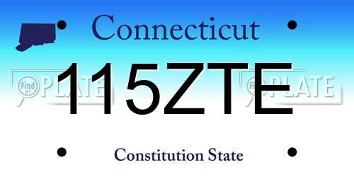 115ZTE Connecticut License Plate