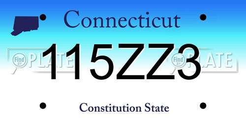 115ZZ3 Connecticut License Plate