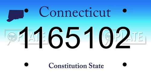 1165102 Connecticut License Plate