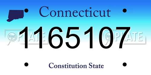 1165107 Connecticut License Plate
