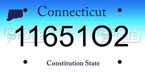 11651O2 Connecticut License Plate