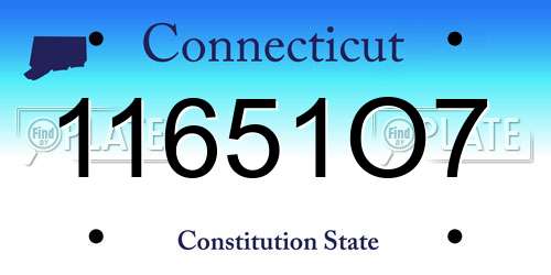 11651O7 Connecticut License Plate