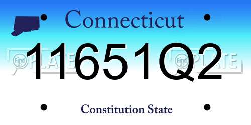 11651Q2 Connecticut License Plate