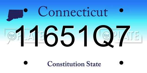 11651Q7 Connecticut License Plate