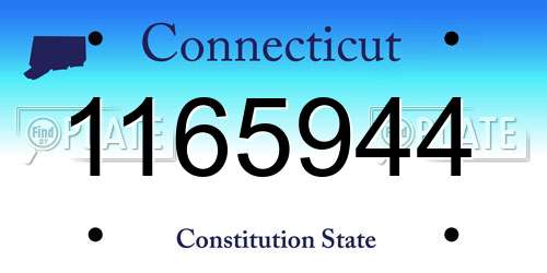 1165944 Connecticut License Plate