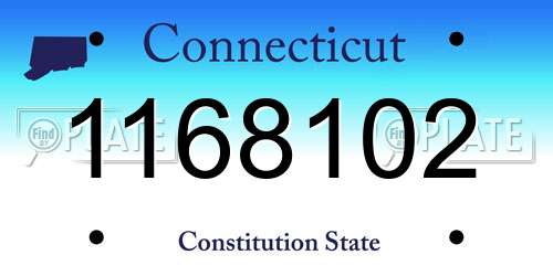 1168102 Connecticut License Plate