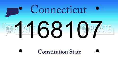 1168107 Connecticut License Plate