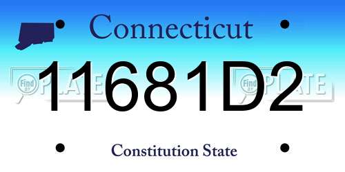 11681D2 Connecticut License Plate
