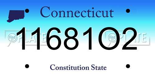 11681O2 Connecticut License Plate