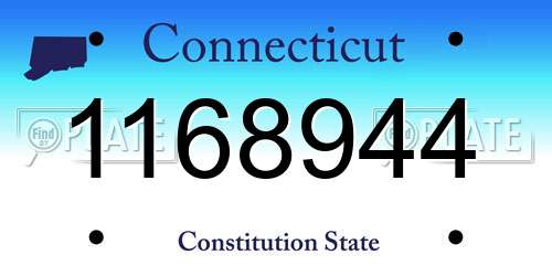 1168944 Connecticut License Plate