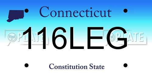 116LEG Connecticut License Plate