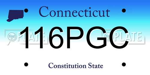 116PGC Connecticut License Plate