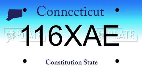 116XAE Connecticut License Plate