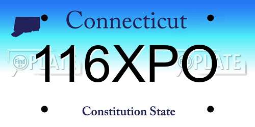 116XPO Connecticut License Plate