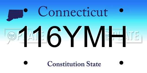 116YMH Connecticut License Plate