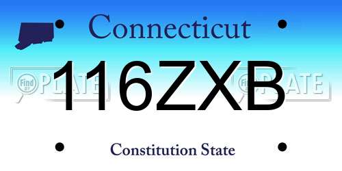 116ZXB Connecticut License Plate