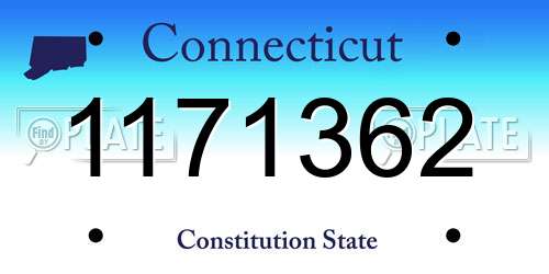 1171362 Connecticut License Plate