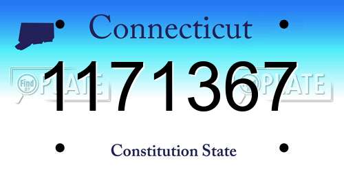 1171367 Connecticut License Plate