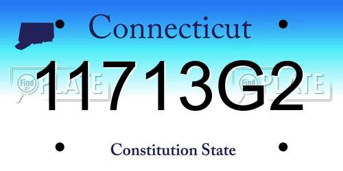 11713G2 Connecticut License Plate