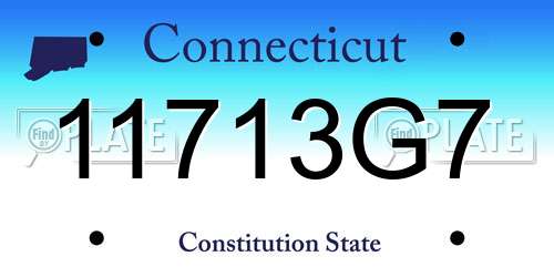 11713G7 Connecticut License Plate