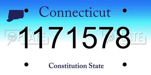 1171578 Connecticut License Plate