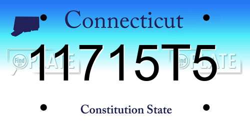 11715T5 Connecticut License Plate