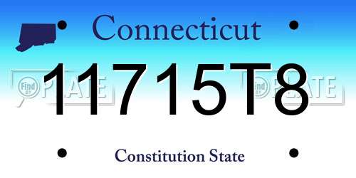 11715T8 Connecticut License Plate