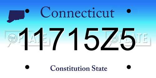 11715Z5 Connecticut License Plate