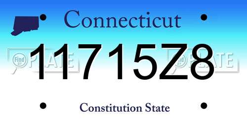 11715Z8 Connecticut License Plate