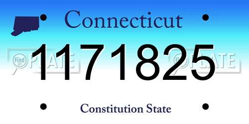 1171825 Connecticut License Plate