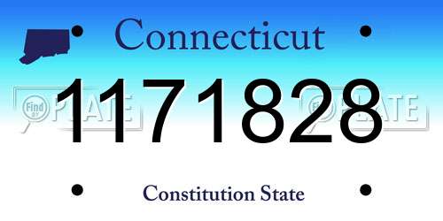1171828 Connecticut License Plate