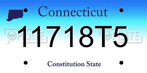 11718T5 Connecticut License Plate
