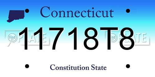 11718T8 Connecticut License Plate