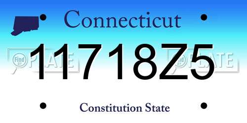 11718Z5 Connecticut License Plate
