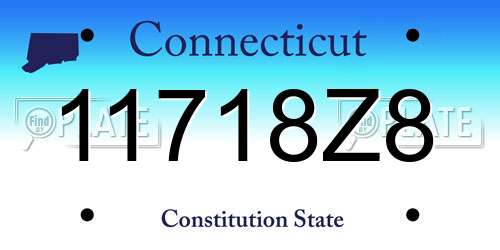11718Z8 Connecticut License Plate