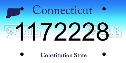 1172228 Connecticut License Plate