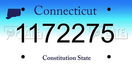 1172275 Connecticut License Plate
