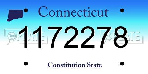 1172278 Connecticut License Plate