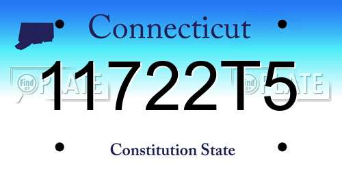 11722T5 Connecticut License Plate