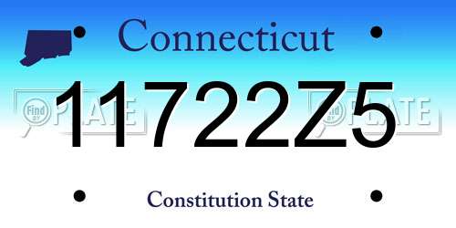 11722Z5 Connecticut License Plate