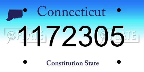 1172305 Connecticut License Plate