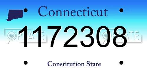 1172308 Connecticut License Plate